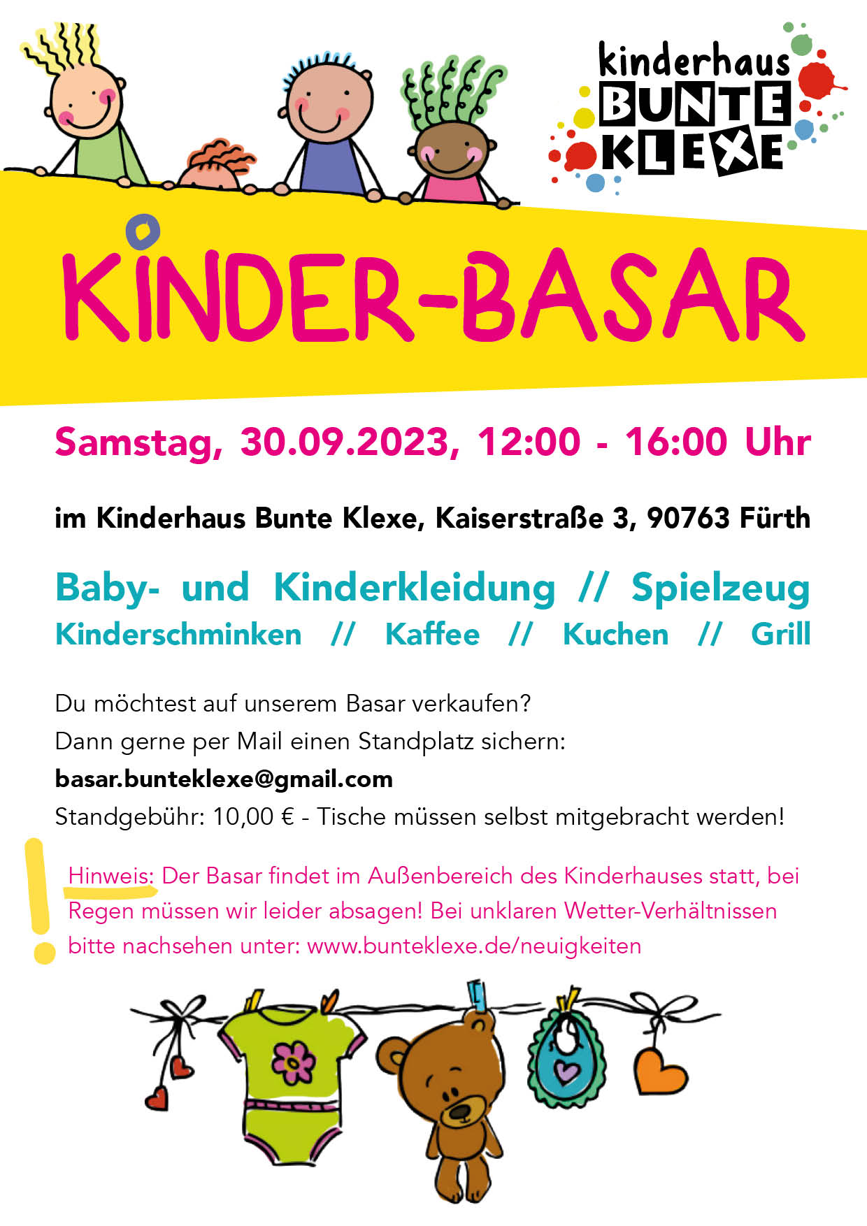 Flyer Klexe Herbst Basar 2023